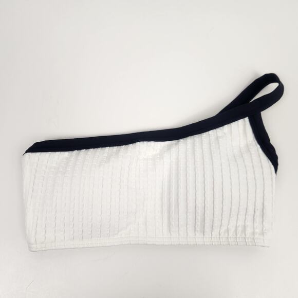 L*Space Axel Bikini Top in Black & Cream Size XL NWT One Shoulder - Picture 2 of 5